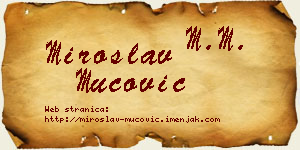 Miroslav Mucović vizit kartica